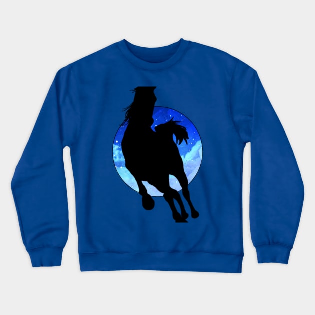 Stallion Silhouette Crewneck Sweatshirt by EidosArts